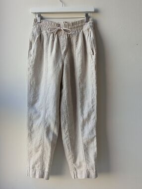 Athleta Retreat Linen Ankle Pants Natural Women's XS
